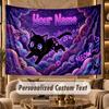 Cat (77) Theme Personalized Tapestry Custom Name Text Wall Hanging Tapestry Home Background Decoration