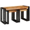 Nesting Tables Set of 3 Solid Mango Wood and Metal
