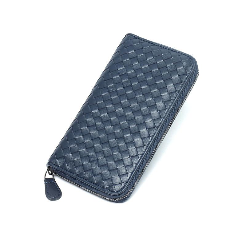 Damen Leder Geldbörse Handgewebte Erste Schaffell Herren Und Damen Geldbörse Brieftasche Lange Clutch