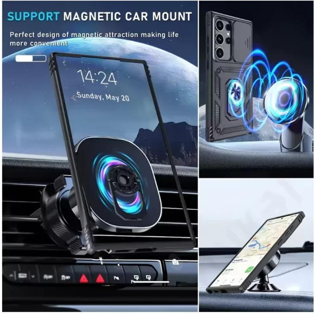 Pouzdro Pro Samsung Galaxy S25FE S25 Edge S24 S23 Ultra Plus FE A56 A36 A26 A17 A07 Kryt s ochranou posuvného fotoaparátu vojenské třídy