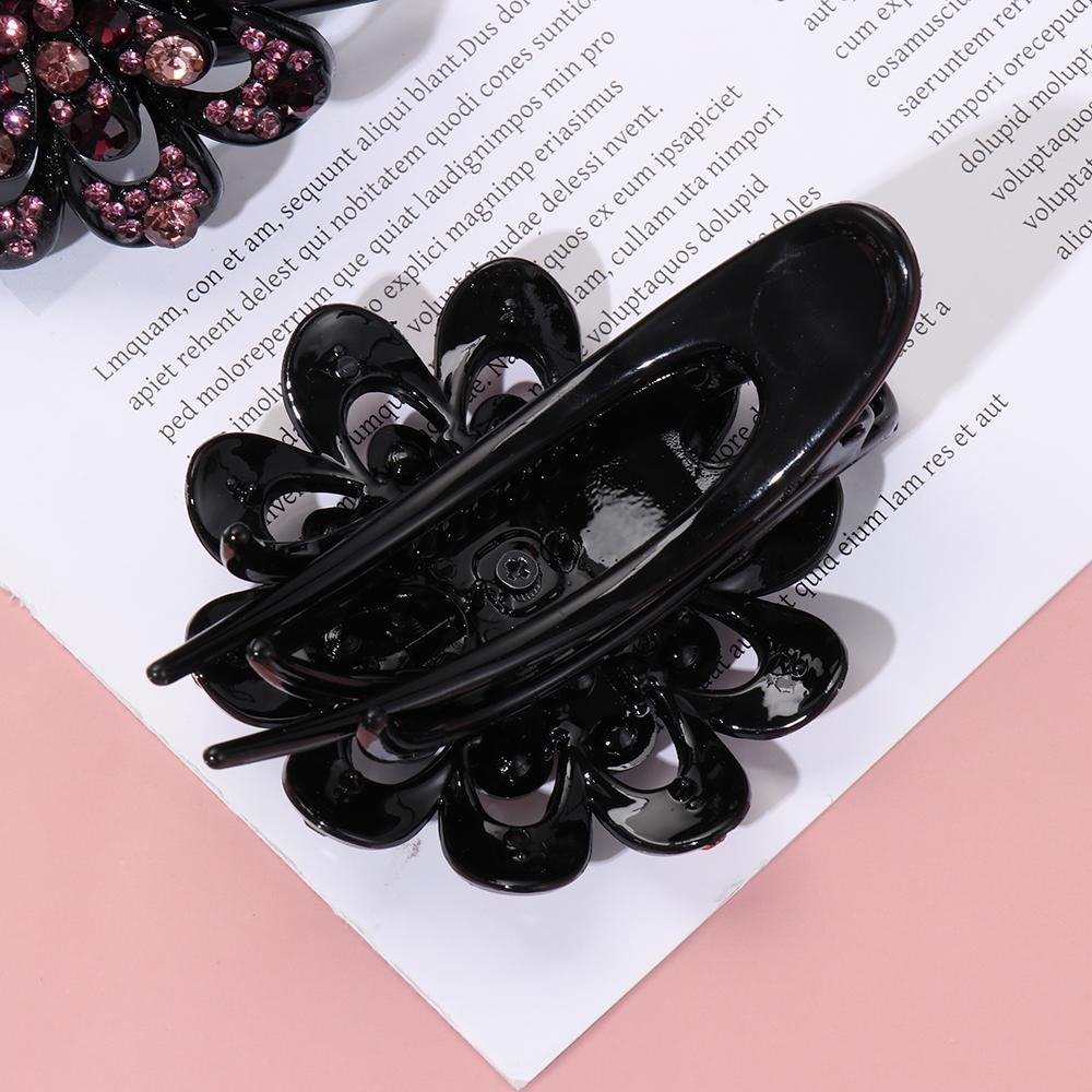 Flexible Headwear Accessories Crystal Flower Rhinestone Hair Clip Hairpins Dovetail Duckbill Pins