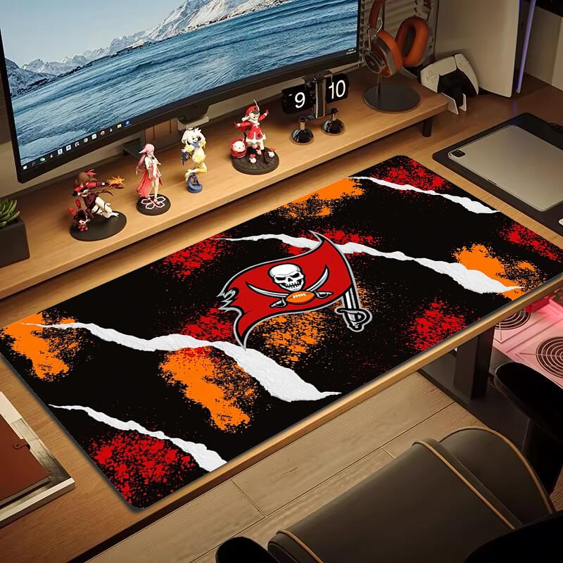 Tampa Bay Buccaneers Mauspads Großes Gaming-Tischkissen Rutschfest Laptop Tablet Großes Mauspads XXL Matte Mini-PC Spielmatte Mit Verriegeltem Rand