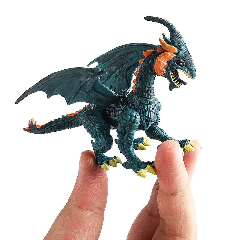 Oenux 4PCS/Set Flying Magic Dragon Rotatable Monsters Dinosaurs Animals Toy Action Figures Model PVC Collection Kids X-mas Gift