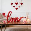 Love Desk Ornament 3D Printed Red Letter Table Sign Valentine's Day Freestanding Tabletop Decor for Living Room Bedroom Mantel Shelf Decor