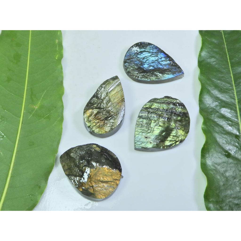 18X29-23X28MM Natural Multi Labradorite Durzy Cabochon Gemstone 4PCS Lot LL-922