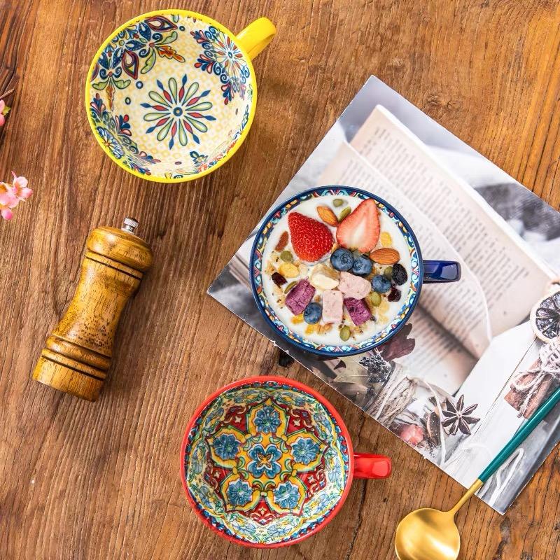 Český keramický snídaňový hrnek s vysokým vzhledem, ovesný hrnek s velkou kapacitou, hrnek na vodu, mikrovlnný hrnek na mléko a kávu