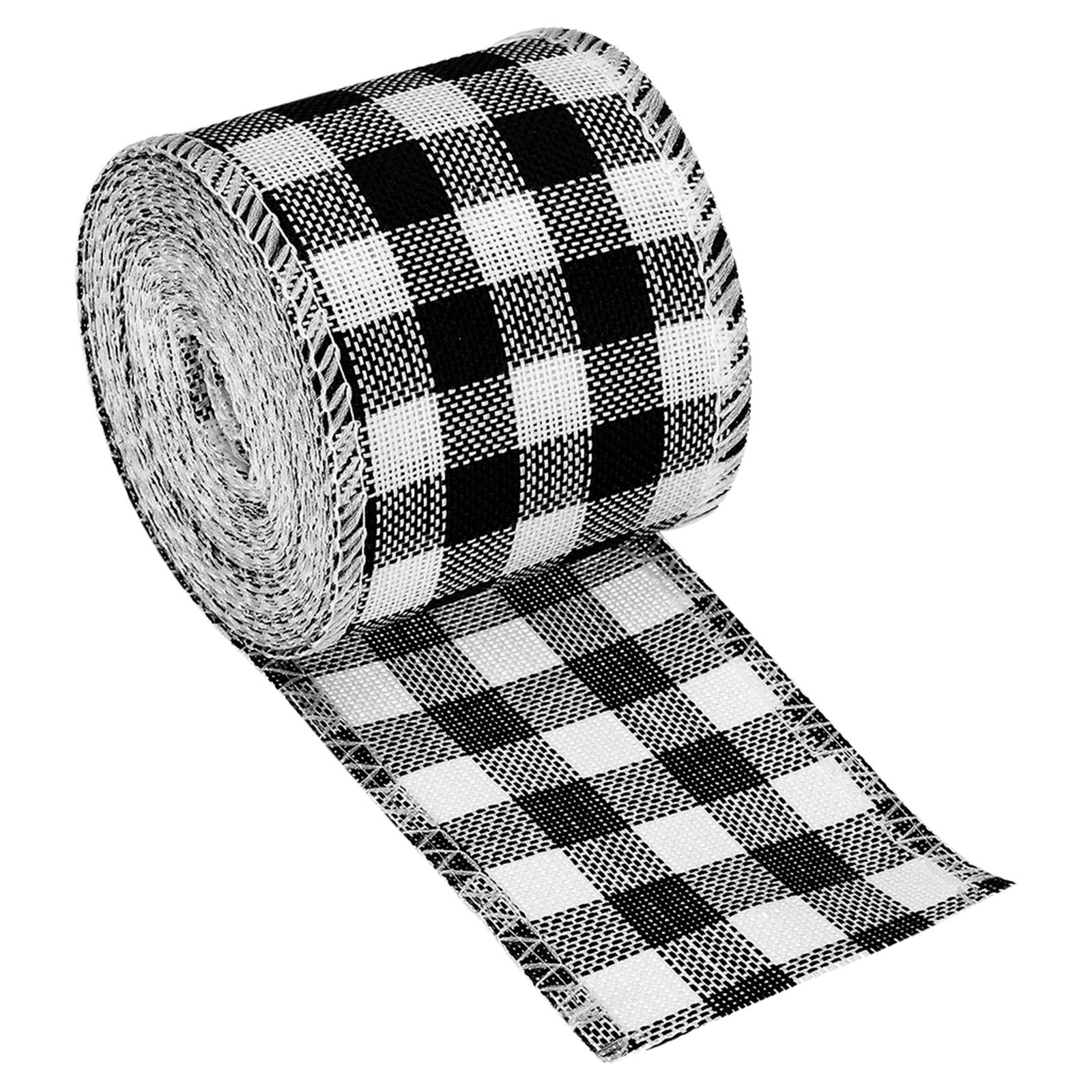 

1/2pcs Polyester Gingham Ribbon Wired Edge Ribbon for Christmas Decoration Wrapping 2.36 Inch Wide 6.56 Yards 2.36 Inch