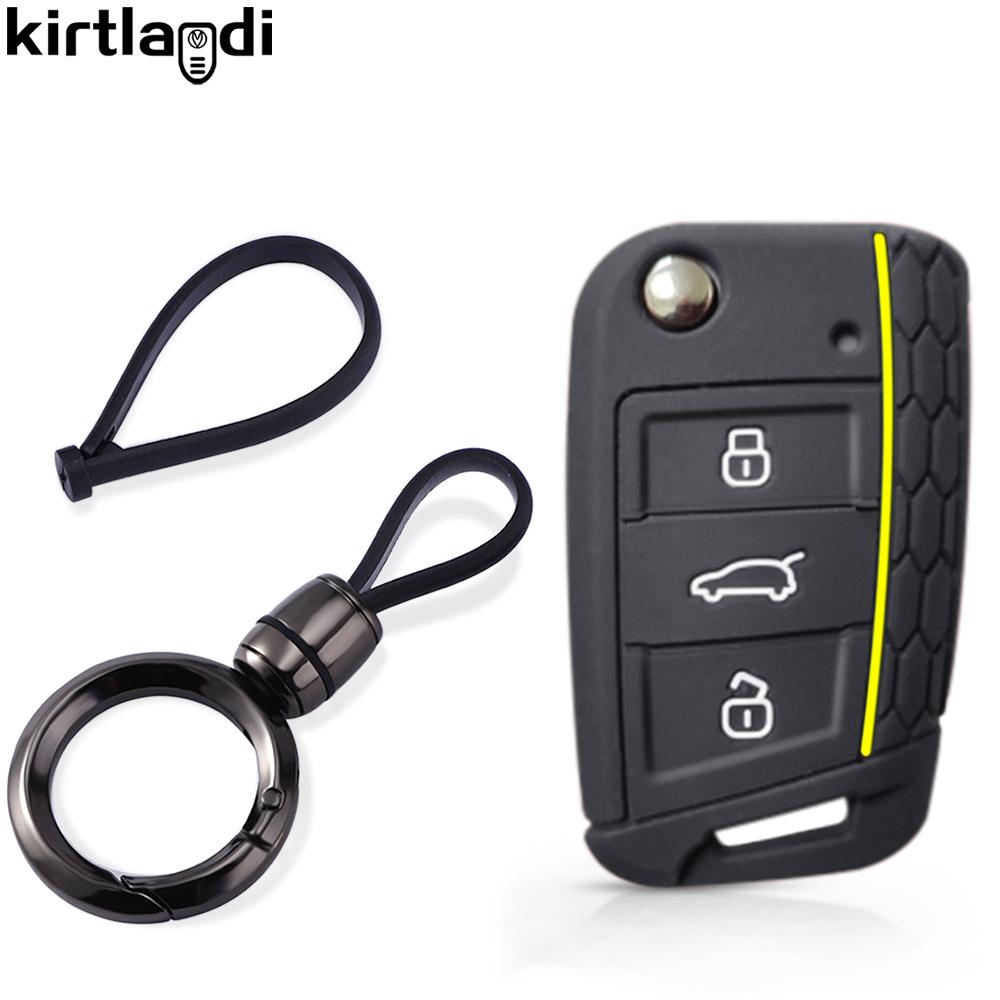 For Skoda Superb Octavia Fabia Rapid Kodiaq For Vw Golf 7 Gti Polo Touran Tiguan For Seat Ibiza Leon Car Key Case Cover Caps Fob