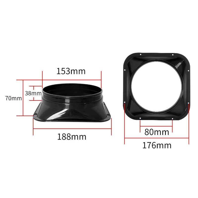 100-200mm ABS Flange Duct Fan Hose Connector Air Ventilation Adapter for Kitchen Hood Ventilator Pipe Connecting Exhaust Outlet