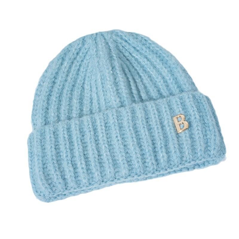 New Hat for Women's Warm Winter Knitted Hat Korean Version of Versatile Big Head Circumference Windproof Ear Protection Wool Hat