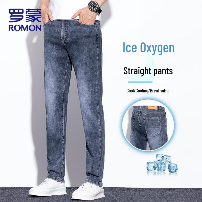 

ROMON Мужские джинсы деним прямого кроя слим фит 36