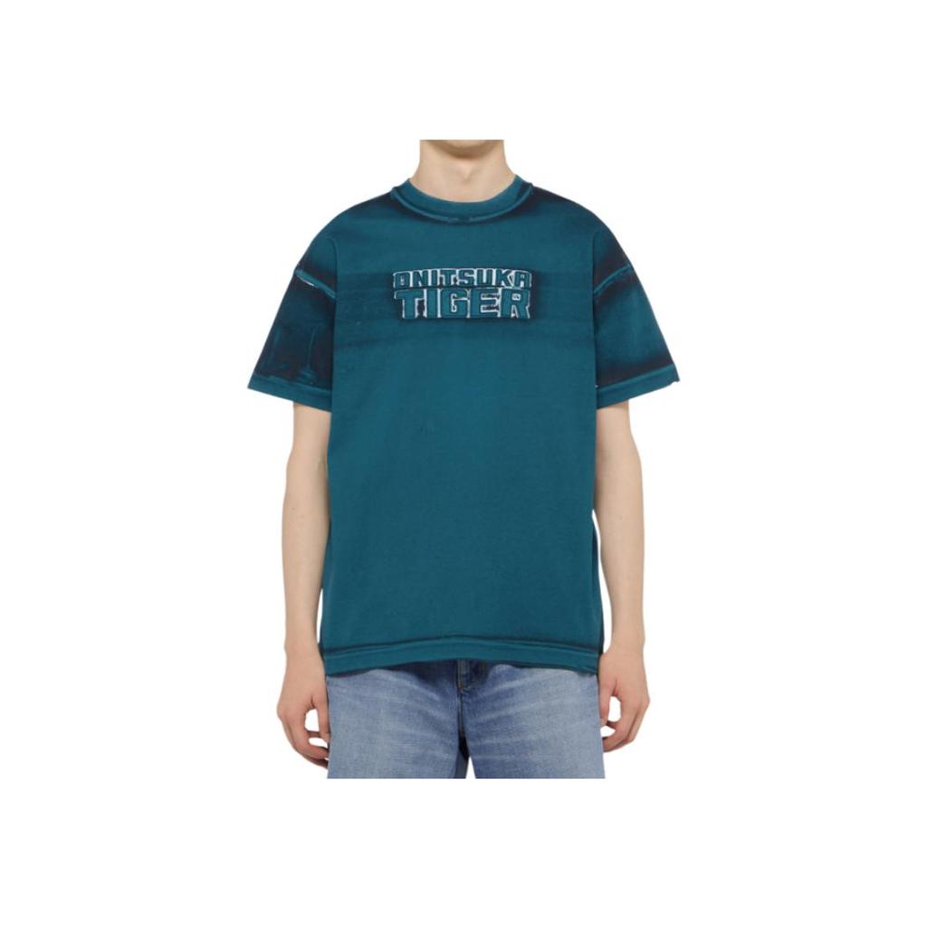 ONITSUKA TIGER Letter Half Loose Round Neck Short Sleeve T-Shirt Men Tops 2181B023-400