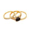 Elegant Cushion Black Cubic Zirconia Set Rings Luxury S Accessories for Women Modern Design Wedding Fashion Jewelry