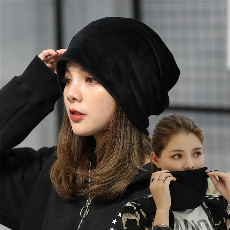 Winter Plush Beanie Korean Solid Color Slouchy Hat With Ear Flaps Minimalist Nursing Comfort Fashion Accessory