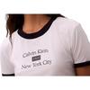 Calvin Klein Short Soft Breathable Round Neck Short Sleeve T-Shirt Women tops Bright-White Blue 47B808G-111