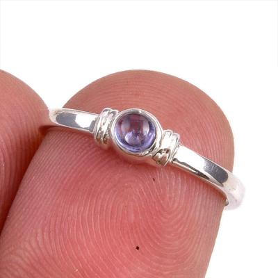 Natural Tanzanite Gemstone 925 Solid Sterling Silver Jewelry Ring Size 5.5 e6H36