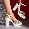 Fashion Women Sandals Summer Comfortable Platform Women Shoes Sexy Super-high Heel Party Round Toe High Heels Sandals Zapatos De Mujer