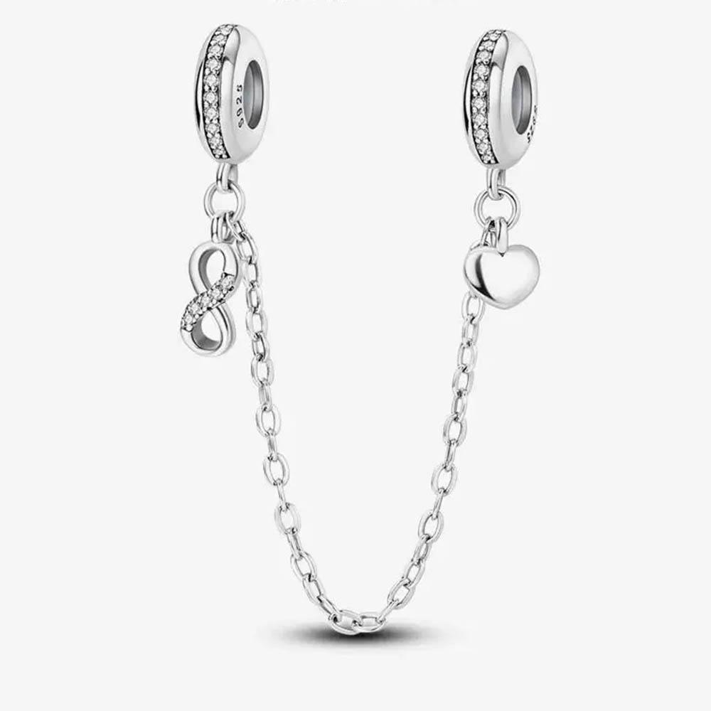 New In Color Zircon Angle Round Clip Bead Fit Pan Original Bracelet Women Copper Safety Chain Jewelry Gift