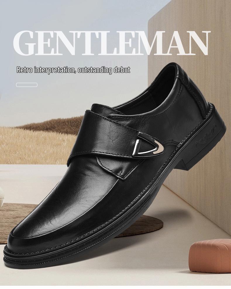 Men's Cross-Grain Cowhide Formal Leather Shoes for Autumn - Business, Casual, Wedding, or Dad's Style