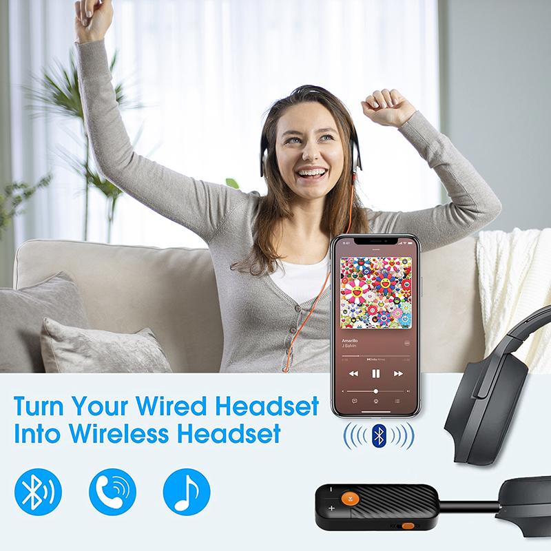 Bluetooth 5.2 Audio Receiver Transmitter 3.5MM AUX With Mic Stereo Music Wireless Adapter For Airplane PC TV Car Headset Speaker