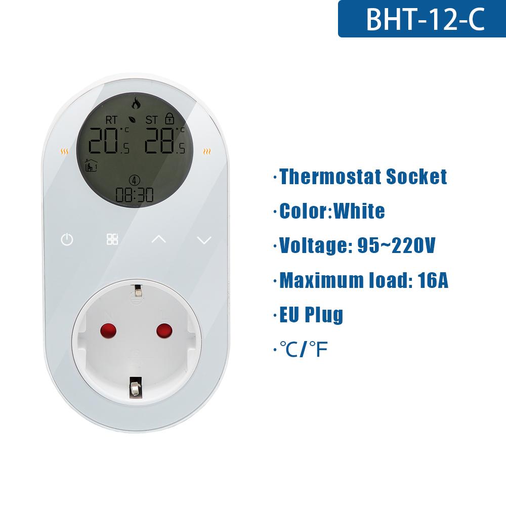 Tuya WIFI Thermostat Socket Digital Display Smart Thermostat Touch Screen Home EU Temperature Regulation For Google Home Alexa