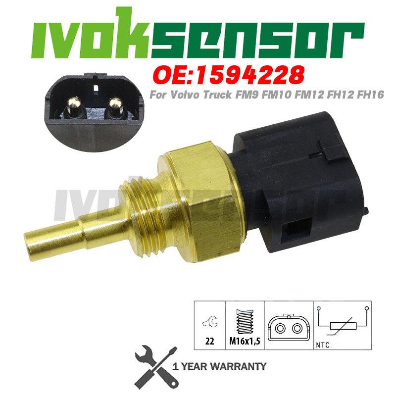 Coolant Temperature Sensor 1594228 for Volvo Truck FM9 FM10 FM12 FH12 FH16 BK8400028 227023 323805008003 204776