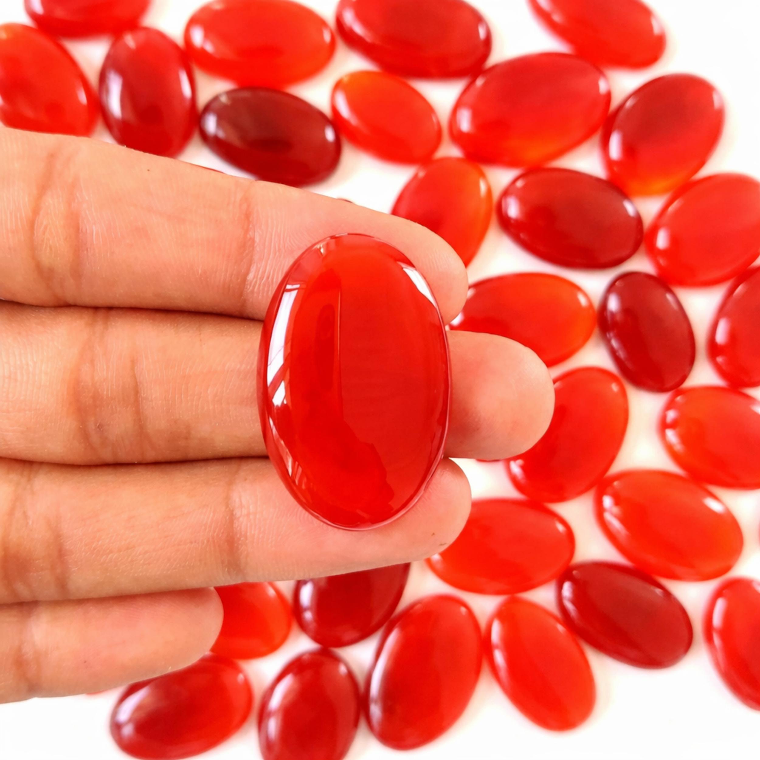 

Wholesale Red Carnelian Oval Cabochon Lot – Handcrafted Smooth Gemstone Flat Back for Jewelry Making 100 Carats красный