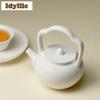 170ml Jadeton Weißes Porzellan Keramik Ruyi-Griff Teekanne Luxuriöser Tee-Aufgusskrug Teekessel mit Sieb Trinkgeschirr Geschenk