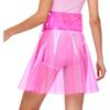 S-XXL Doorzichtig PVC Hoge Taille Geplooide Zoom A-lijn Minirok Transparante Cover-up Rok voor Vrouwen Strandfeest Rave Clubkleding Festivals