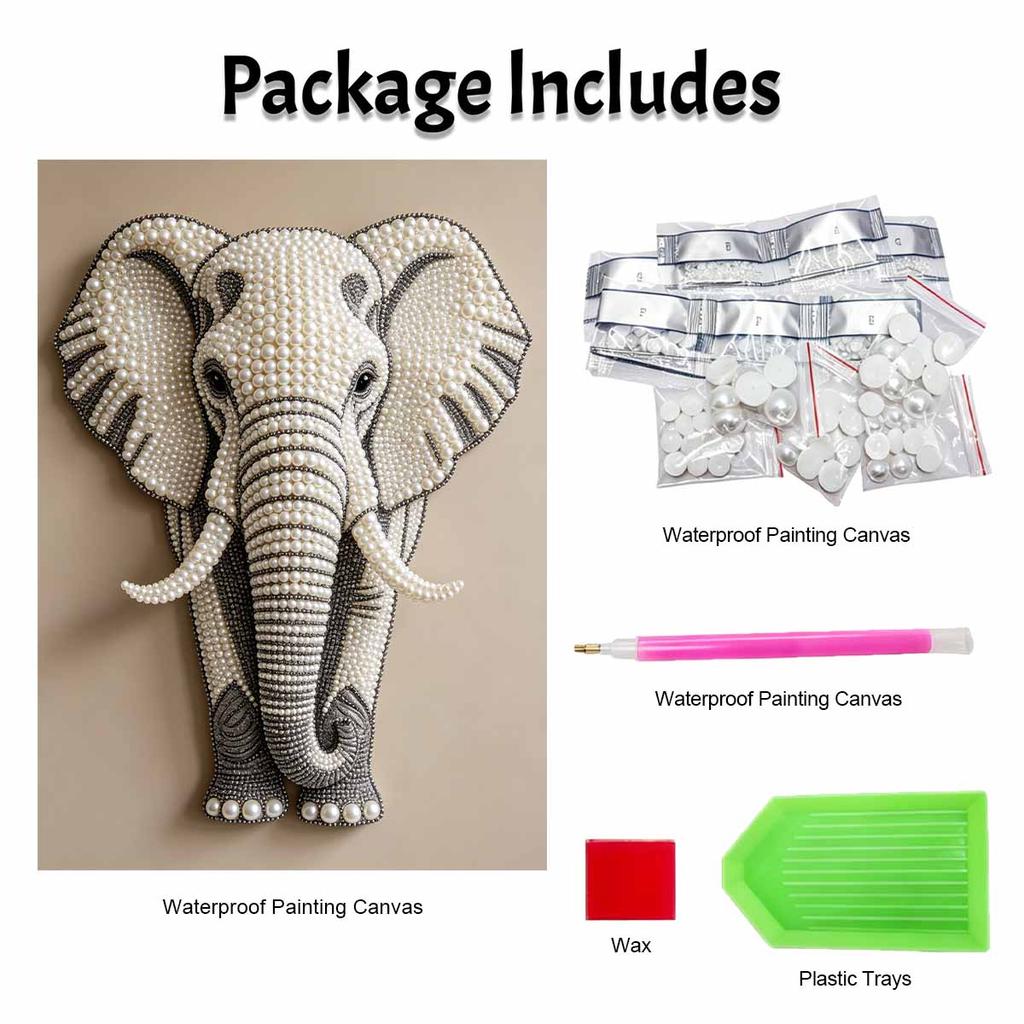 DIY Pearl Diamond Art Painting Kits for Adult and Beginners, Majestic Elephant Sparkling Painting Craft Home Wall Decor Handmade Gift