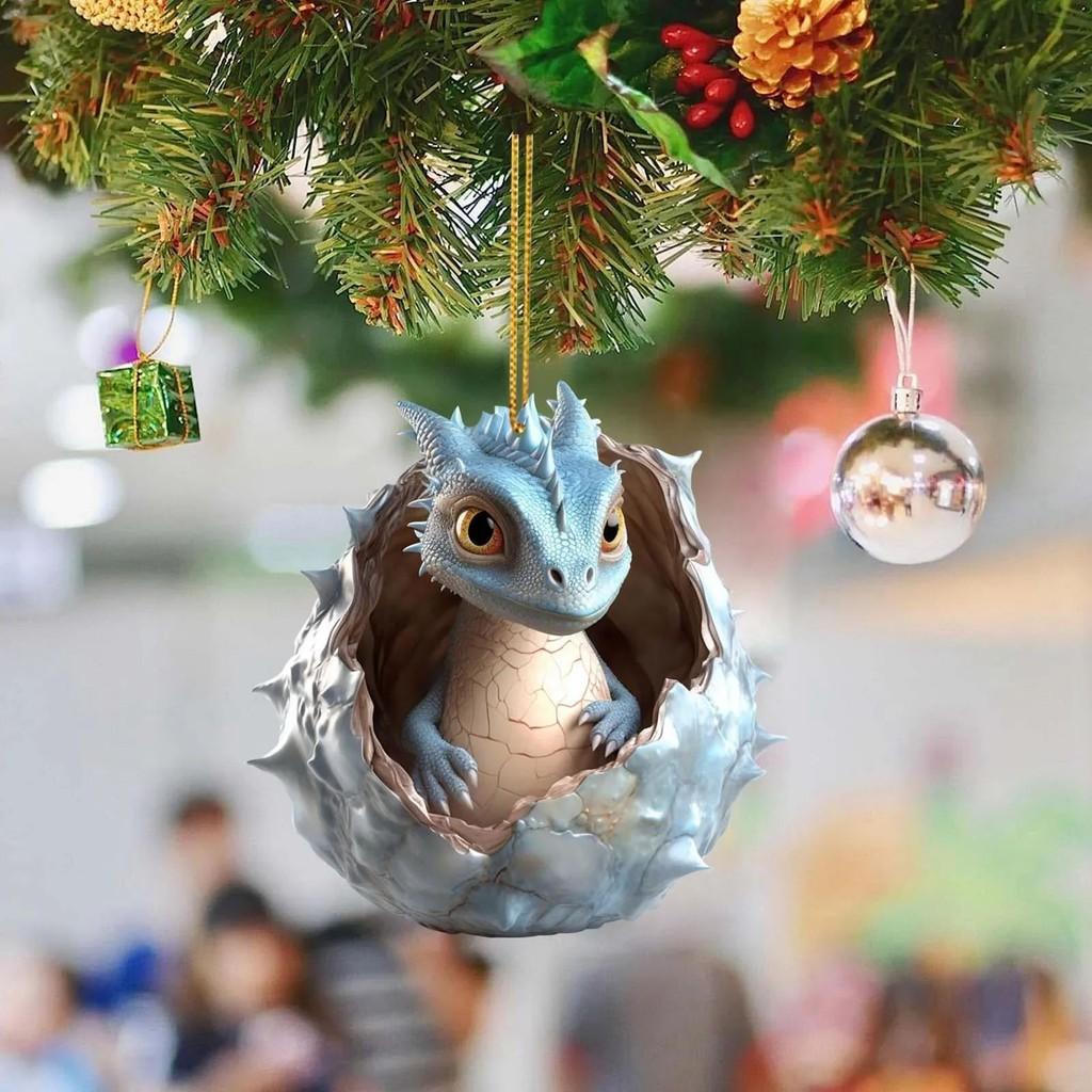 

Christmas Unique Acrylic Dragon Egg Pendant For Stylish Car Mirror Decoration Ideas 1