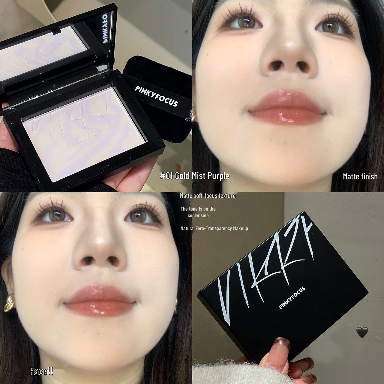 PINKYFOCUS Radiant Velvet Oil Control Setting Powder - Long-Lasting, Brightening, Natural Finish, Large Capacity 18g