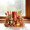 Yousheng Easter Candle Bunny Table Sign 2D Flat Acrylic Egg Flower Rabbit Decoration Home Living Room Spring Easter Holiday Party Tabletop Ornament