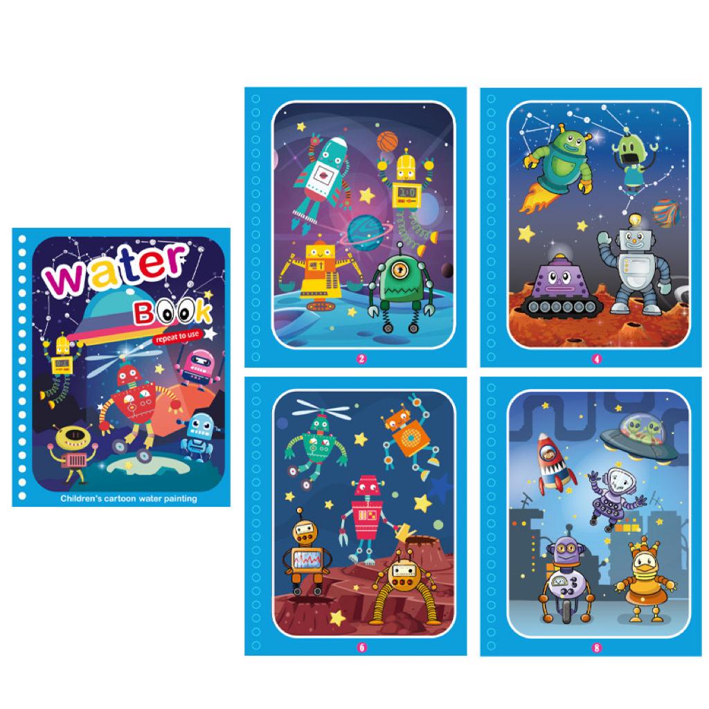 Kids Magic Water Painting Books Repeatedly Graffiti Clear Water Puzzle Album Male and Female Gifts Quiet Book
