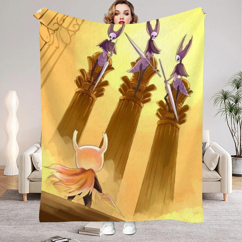 Hollow Knight Blanket Cartoon Game Printed Flannel Blanket for Home Living Room Bedroom Decor New Year Christmas Gift for Fans