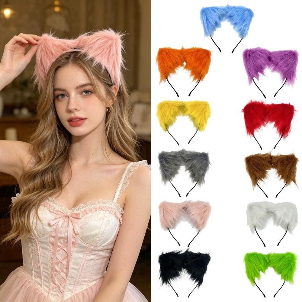 Artificial Gothic Headband Furry Cosplay Headband Artificial Cosplay Lolita Ears Headwear Photo