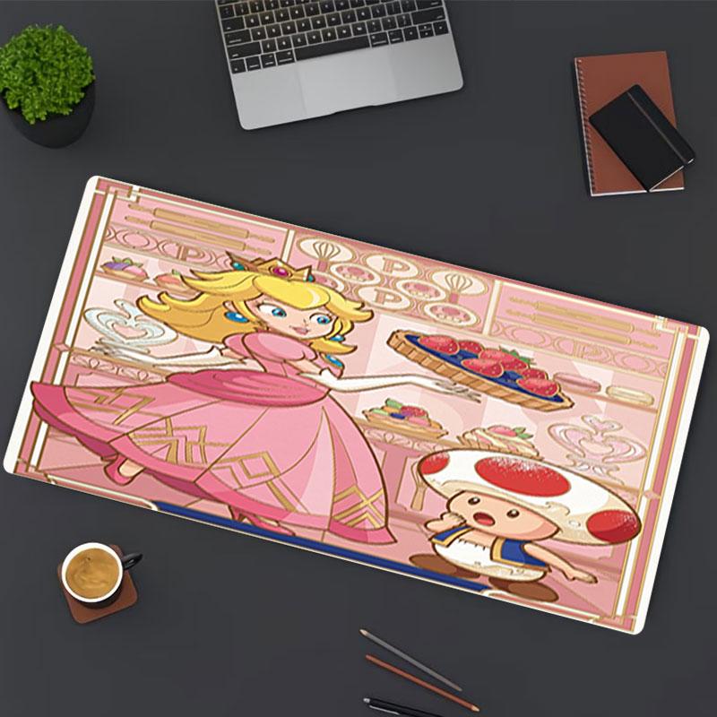 Princess Peach Toadstool Print Mouse Pad, for Keyboard Pad Laptop PC Mat for Office Home Use, Desk Decor, Perfect Birthday Gift for Gamers