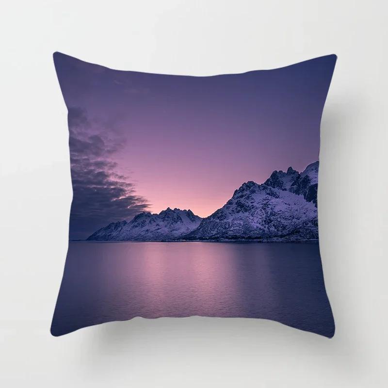 Mountains, Rivers, Forests, Landscape Pillowcases, Sofa Furnishings, Office Cushion Covers, Bedroom Room Home Decoration X