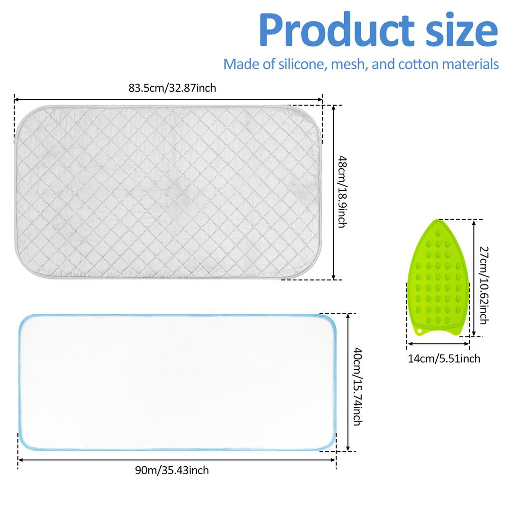 Pressing Mat for Quilting with Silicone Iron Rest Pad and Mesh Ironing Pad Efficient Ironing Pad Portable Ironing Mat