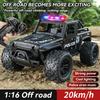 1:16 Alloy High Speed Off-Road Police Truck RC Car with Music Sound and LED Lights Outdoor Toy 2.4G Remote Control Cars