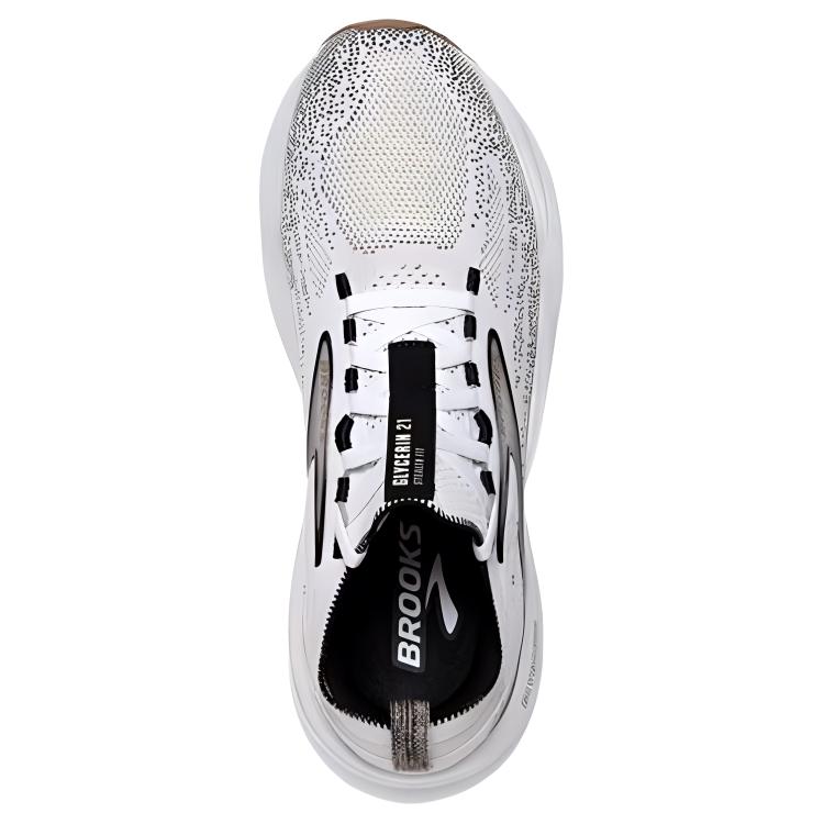 Brooks Glycerin StealthFit 21 White Grey Black Women Sneakers 120410-1B-135