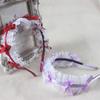 Women Mesh Ruffles Lace Headdress Lovely Ribbon Bowknot Headband Maid Anime Cosplay Gothic Novelty Hair Hoop Props