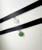 Glory_Arden Surgical Steel 2-Color Jade Pendant Choker Necklace/Ghmn-492