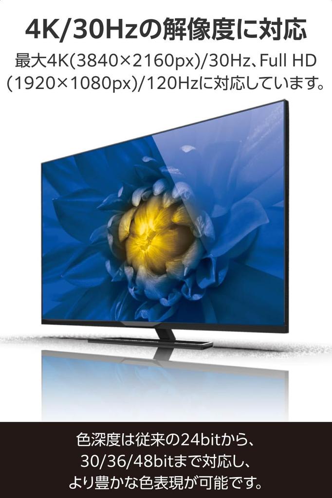 ELECOM mini HDMI to HDMI conversion cable 1m slim cable compatible communication richer color HDMI type C male to HDMI type A For 4K/30Hz HEC/ARC