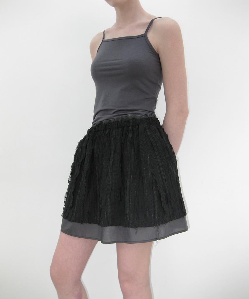 Kasel Ripple Layered Skirts, Black