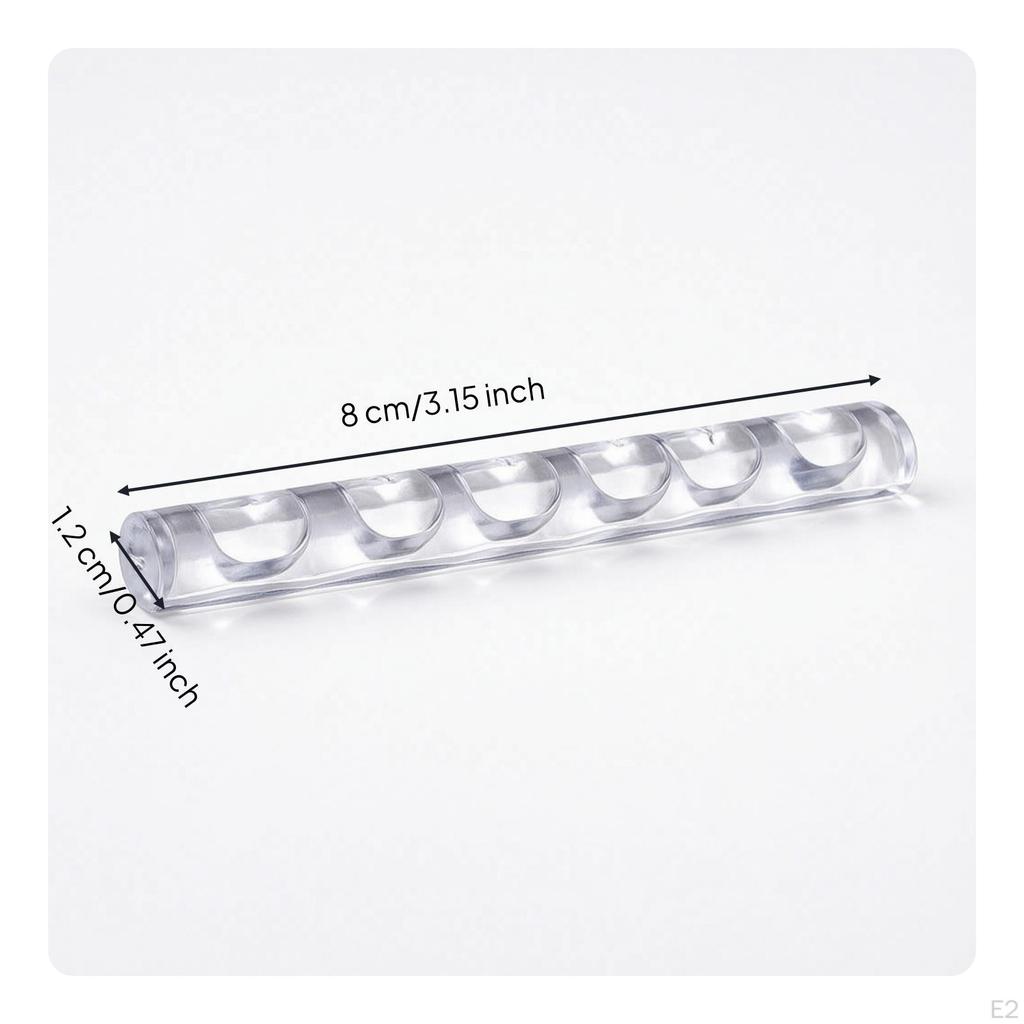 Manicure Brush Holder Acrylic Rest with Grooves Display Stand for Manicurists, Manicurists