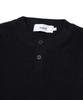KNITTED Cotton Henley Neck Waffle Knit Black