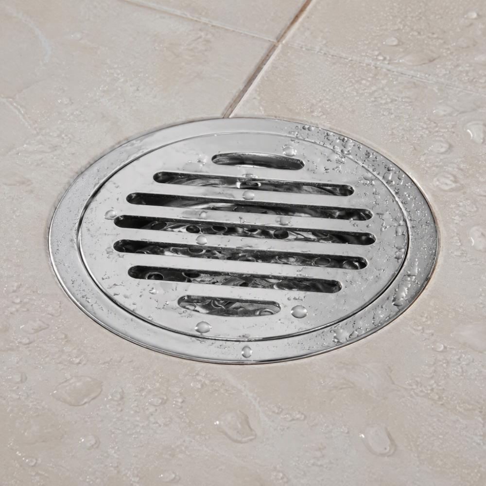 Silver Floor Drain Round Floor Drain Strainer Durable Hair Catcher  Garage