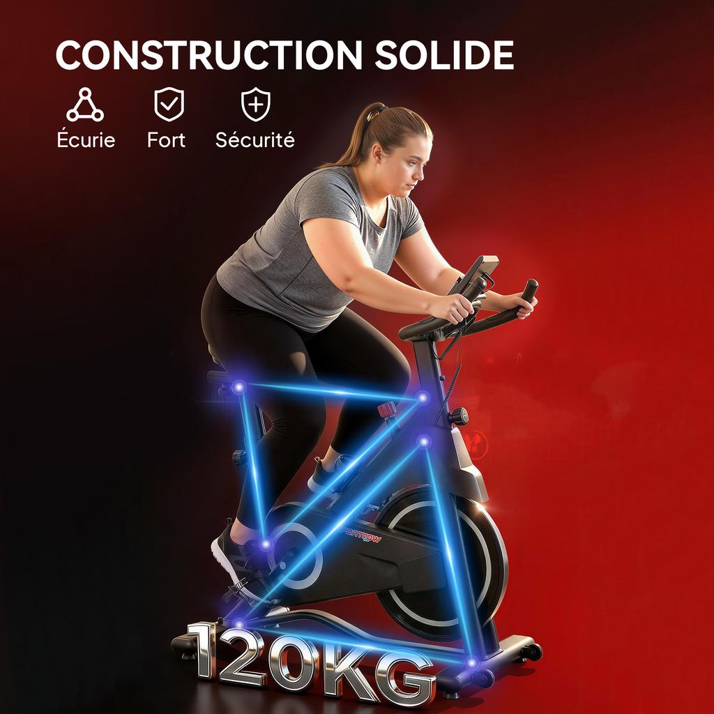 Exercise Bike, Magnetic Resistance, LCD, 108 x 51 x 116 cm, White
