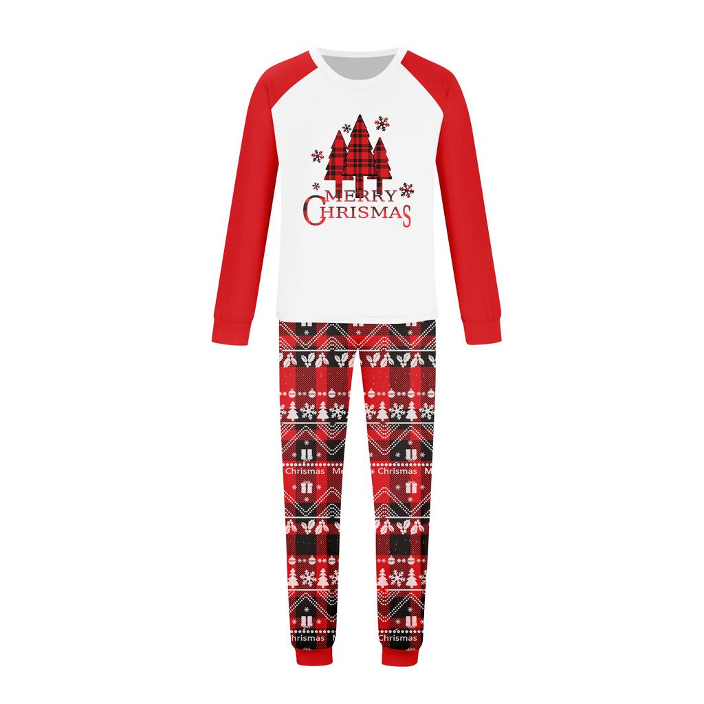 Print Cute Family Set Pajamas, Home Clothes, Family Set Long Sleeve Top Pants Set